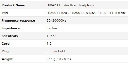 luxa2 spec