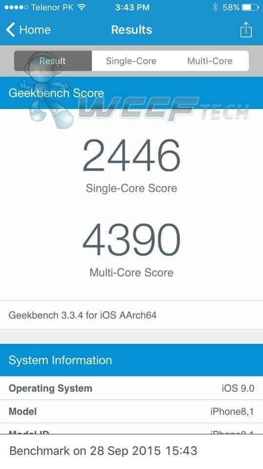 IPHONE 6S BENCHMARK 