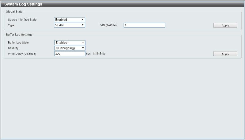 D-Link DXS-1210-12TC-SS_System-6 log settings