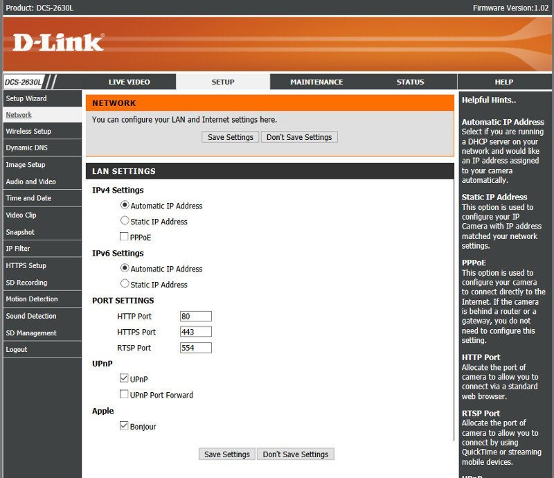 DLink_DCS-2630L-SS-GUI setup 2