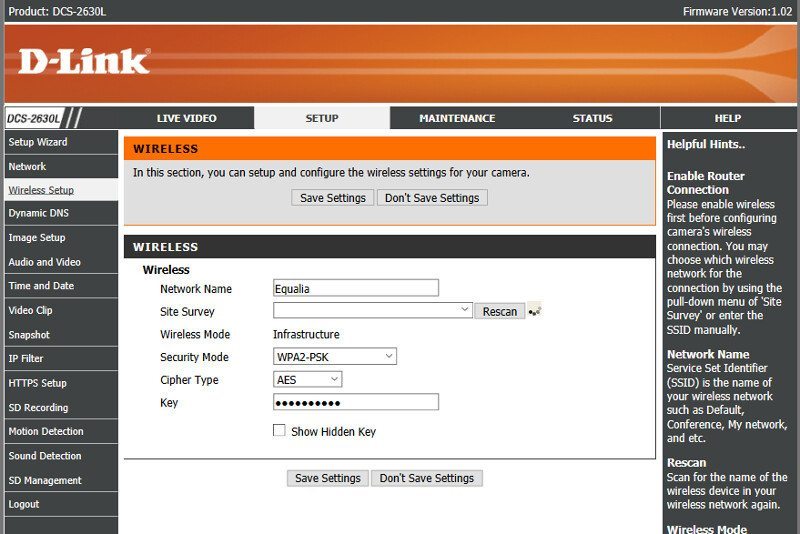 DLink_DCS-2630L-SS-GUI setup 3