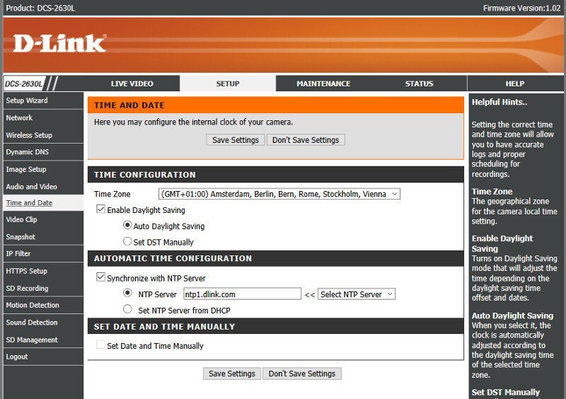 DLink_DCS-2630L-SS-GUI setup 7