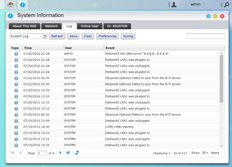 ASUSTOR_AS3104T-SS-System Information 3