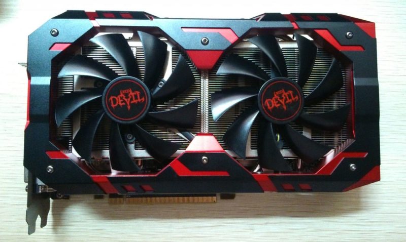 PowerColor RX 580 Red Devil Golden Sample Pictured with 6+8-pin Power Connectors