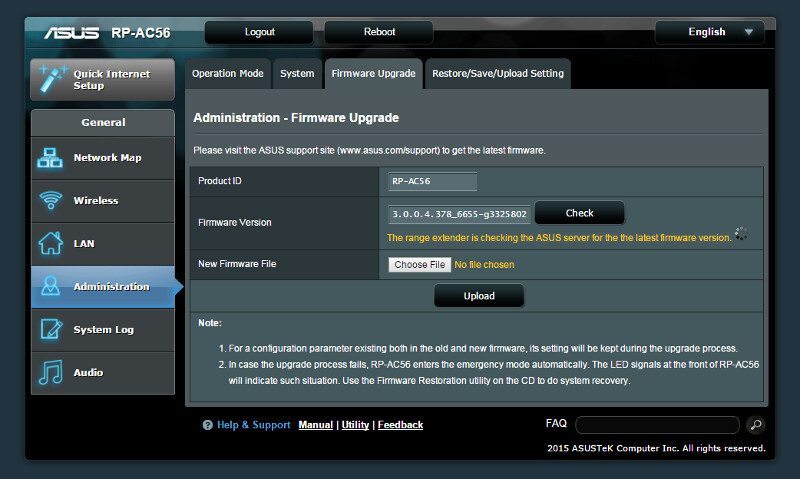 Need firmware. ASUS Firmware. Firmware Restoration. Firmware Version: v3.4.11e release. You need to upgrade your Computer's Firmware.