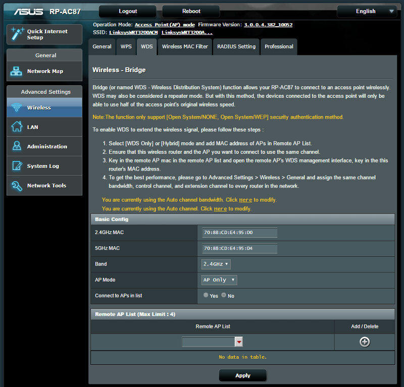 ASUS RP-AC87 SS ap mode 4