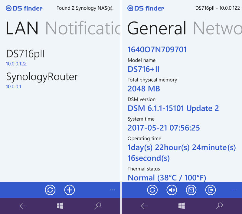 Synology DS716pII AppSS DS Finder 1
