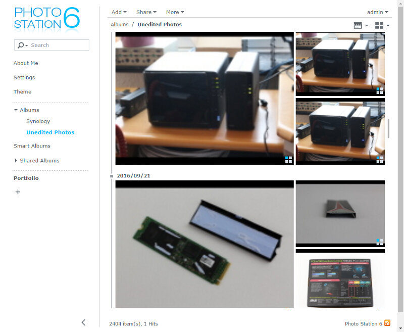 Synology DS716pII SS photo station 2