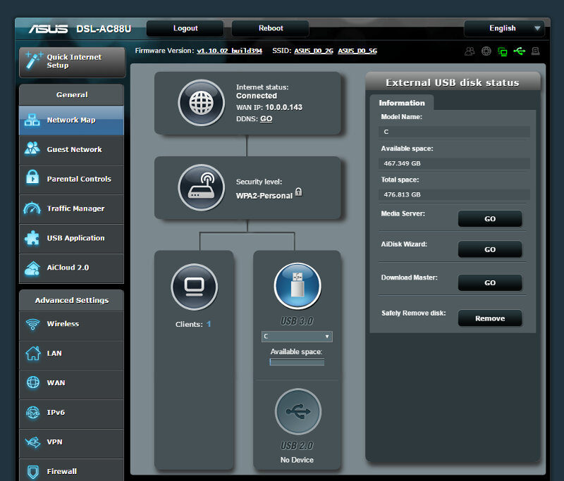 ASUS DSL-AC88U SS 03 USB Apps 01 dashboard