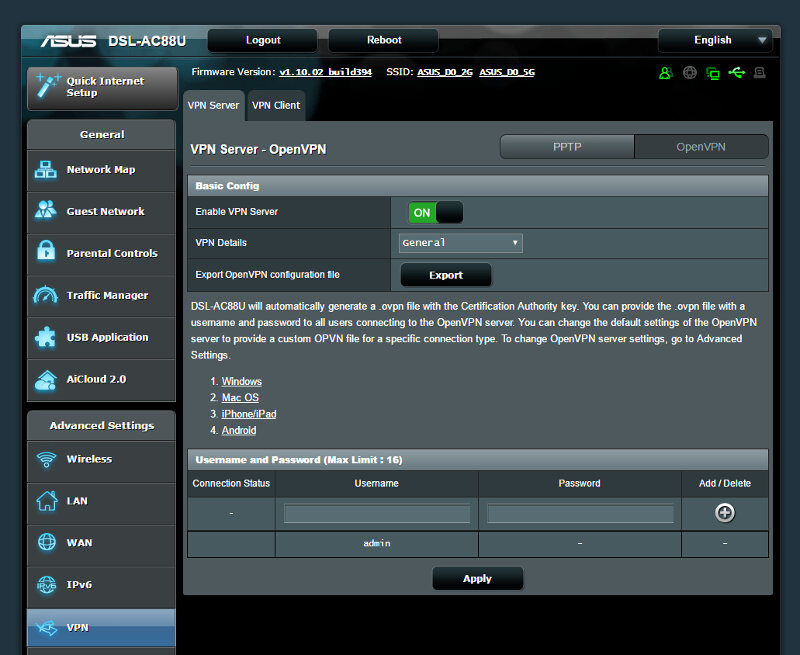 ASUS DSL-AC88U SS 05 TR-VPN vpn 2