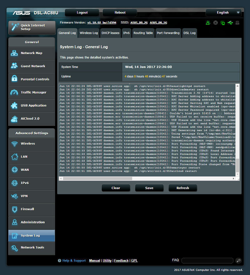 ASUS DSL-AC88U SS 06 More system log 1