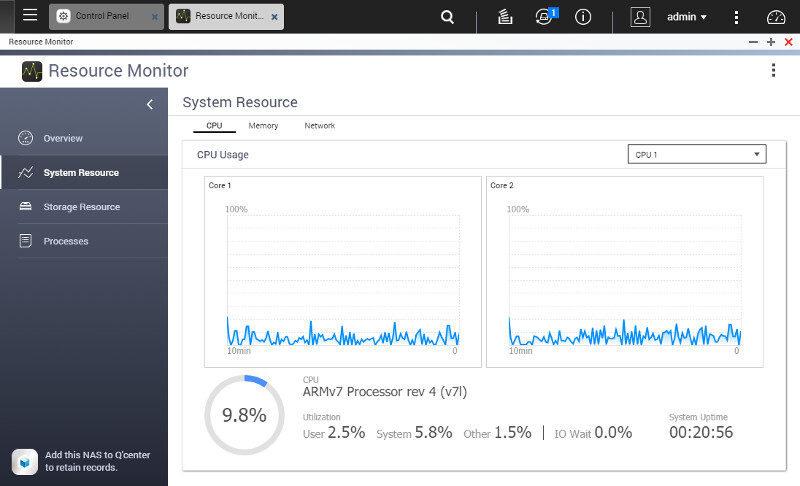 QNAP TS-231P SS 02 resource monitor 2