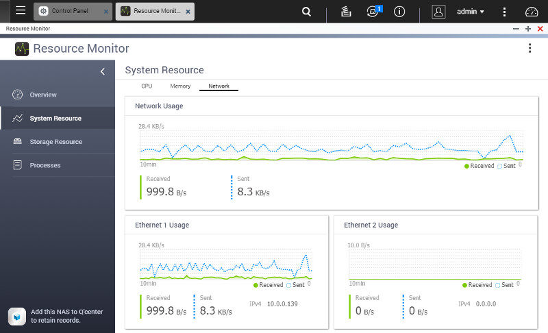 QNAP TS-231P SS 02 resource monitor 4