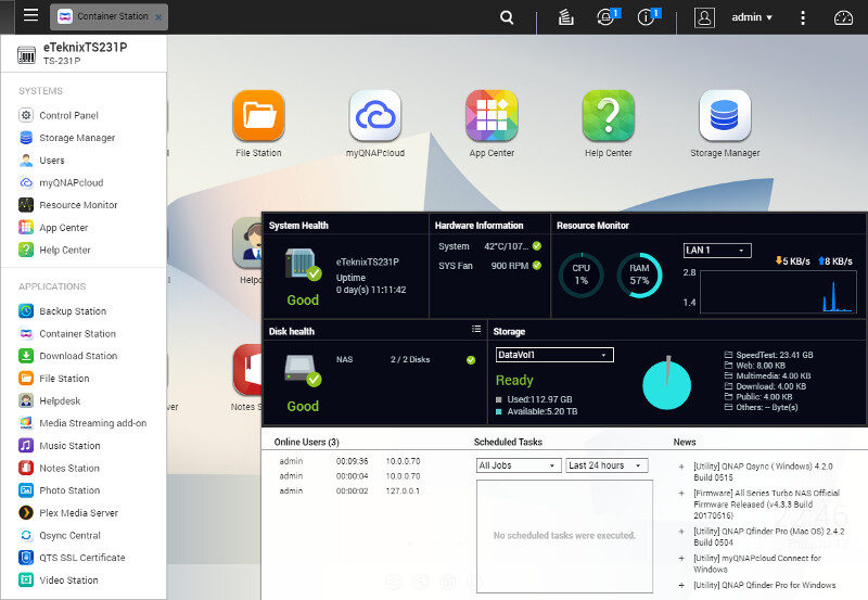 QNAP TS-231P SS 04 dashboard with overlays