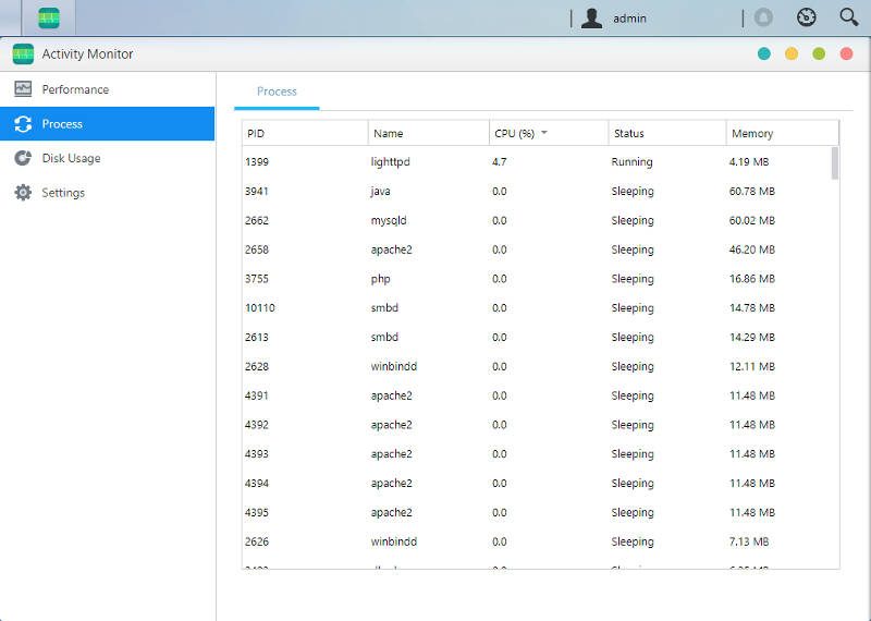 ASUSTOR ADM 3 SS 03 activity monitor 7