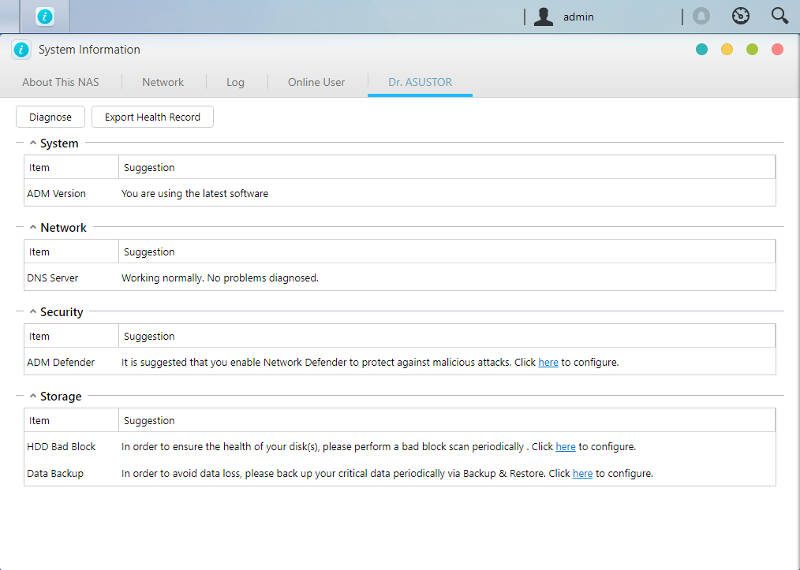 ASUSTOR ADM 3 SS 03 system info 5