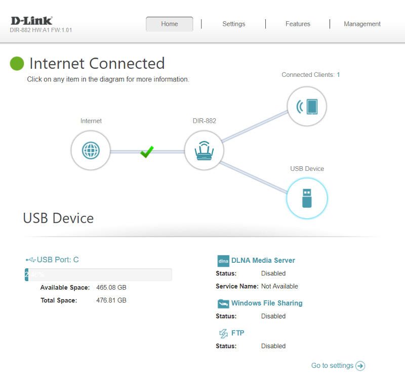 D-Link DIR-882 SS GUI dashboard 3