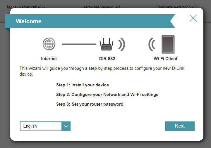 D-Link DIR-882 SS Initialisation 1