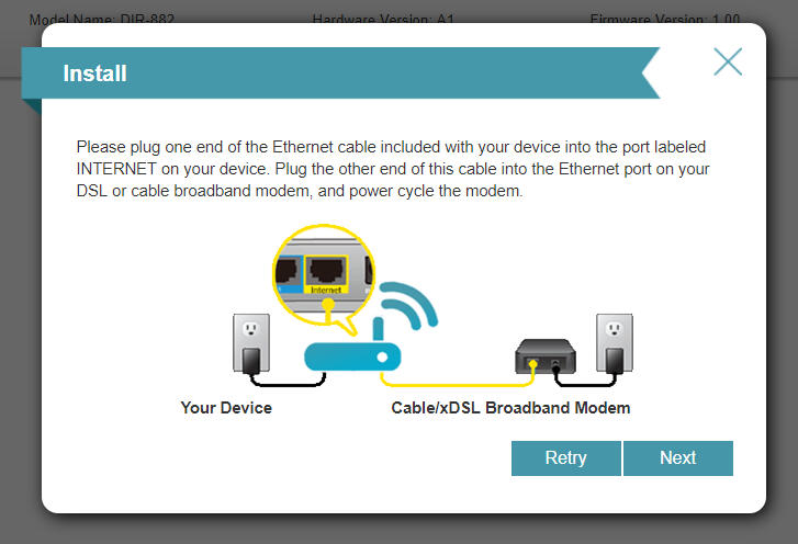 D-Link DIR-882 SS Initialisation 2