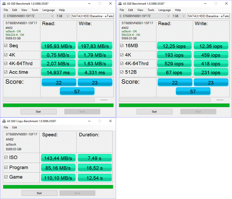 Intel Optane 32GB Bench HDD Baseline asssd combined