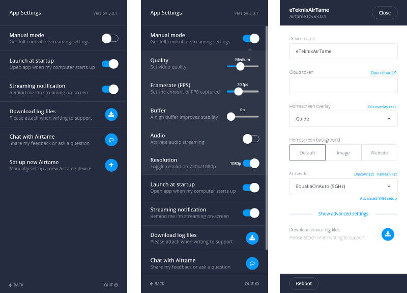 Airtame SS App settings 1