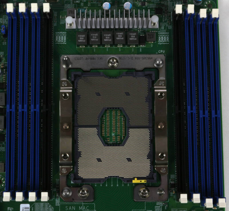 Supermicro X11SPi-TF Photo closeup cpu and ram slots