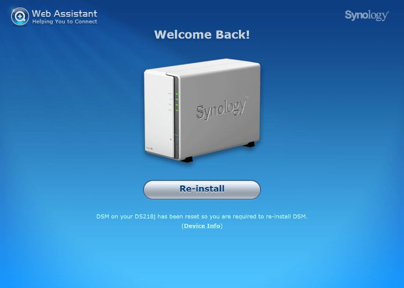 Synology DS218j SS init 1