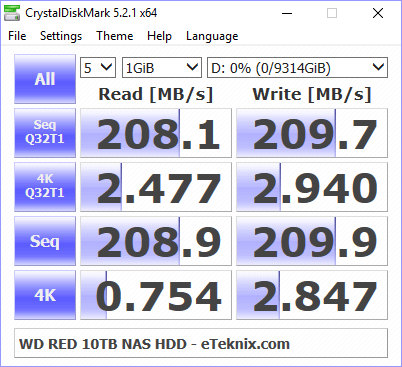 WD RED 10TB Bench cdm 0