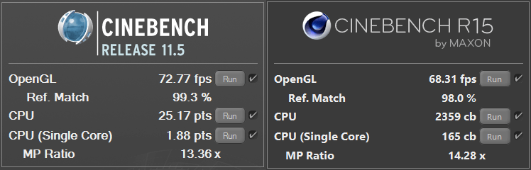 Supermicro X11SPi-TF Bench CPU Cinebench 115 and 150