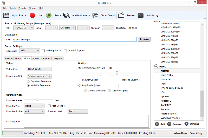 Supermicro X11SPi-TF Bench CPU HandBrake