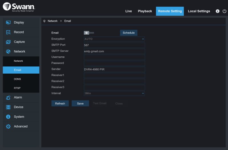 Swann SWDVK-449802 SS 2 GUI Remote Settings 10