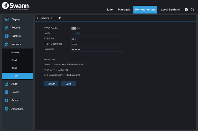 Swann SWDVK-449802 SS 2 GUI Remote Settings 12