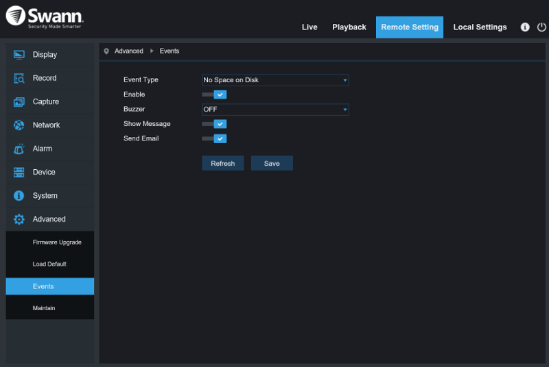 Swann SWDVK-449802 SS 2 GUI Remote Settings 24