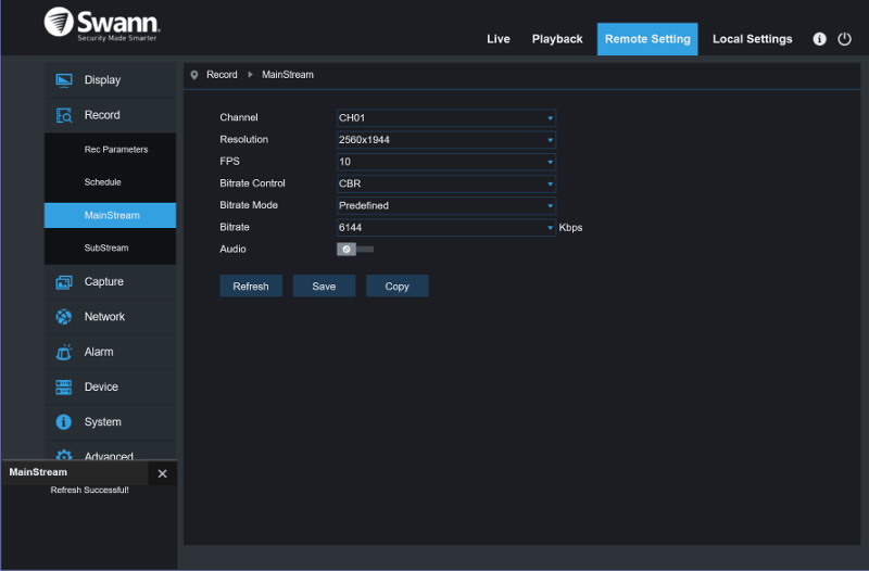 Swann SWDVK-449802 SS 2 GUI Remote Settings 5