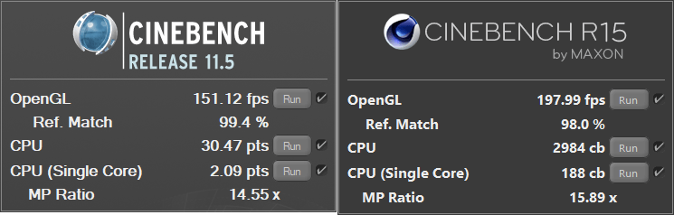 Gigabyte MW51-HP0 BenchCPU cinebench