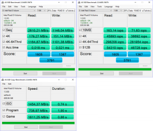 Intel Optane SSD 800p RAID BenchRAID0 asssd 0 combined 25