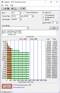 Intel Optane SSD 800p RAID BenchRAID1 atto 0