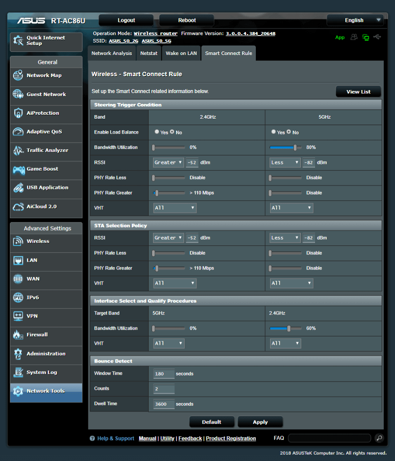 ASUS RT-AC86U AC2900 SS03 Settings 14 net tools 2