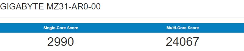 GIGABYTE MZ31-AR0 Bench System GeekBench