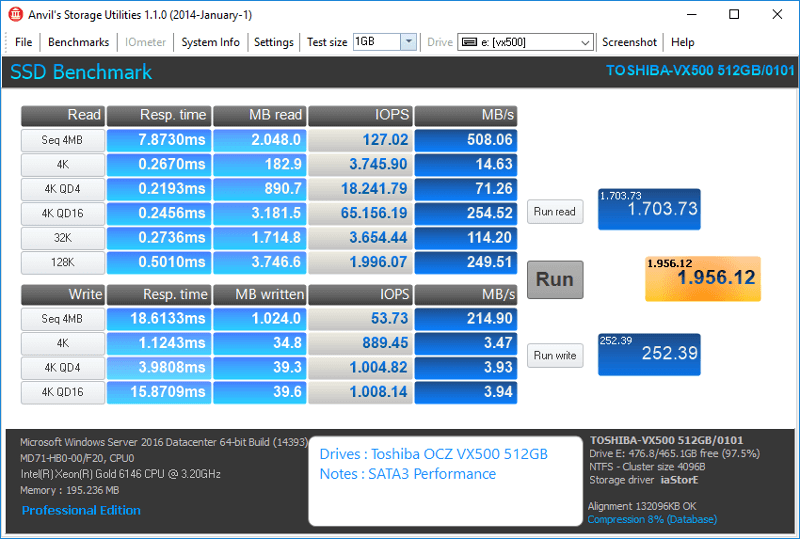 GIGABYTE MD71-HB0 Bench STOR SATA 8 db