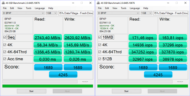 MyDigitalSSD BPX Pro 1TB BenchFresh ASSSD Combined