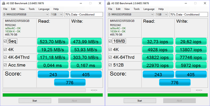 Mushkin Source 500GB BenchCondi asssd 0 combined 75