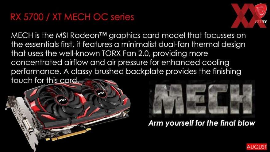 MSI RX 5700 With Custom Cooler Arriving in August