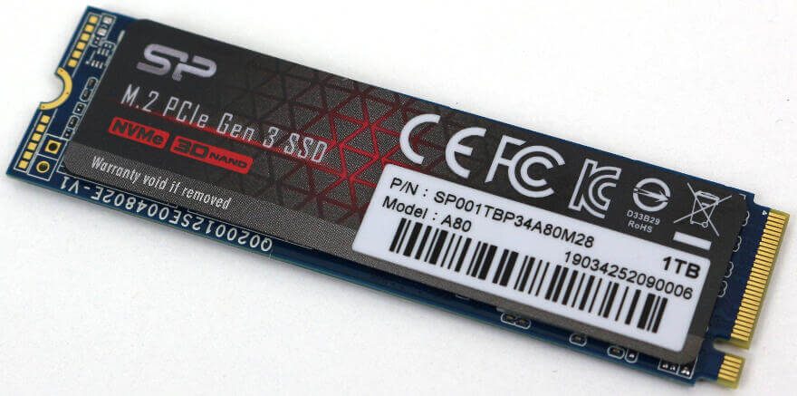Disque SSD M.2 NVMe PCIe Gen 3x4 , 1To , Serie P34A80 , Vitesse de