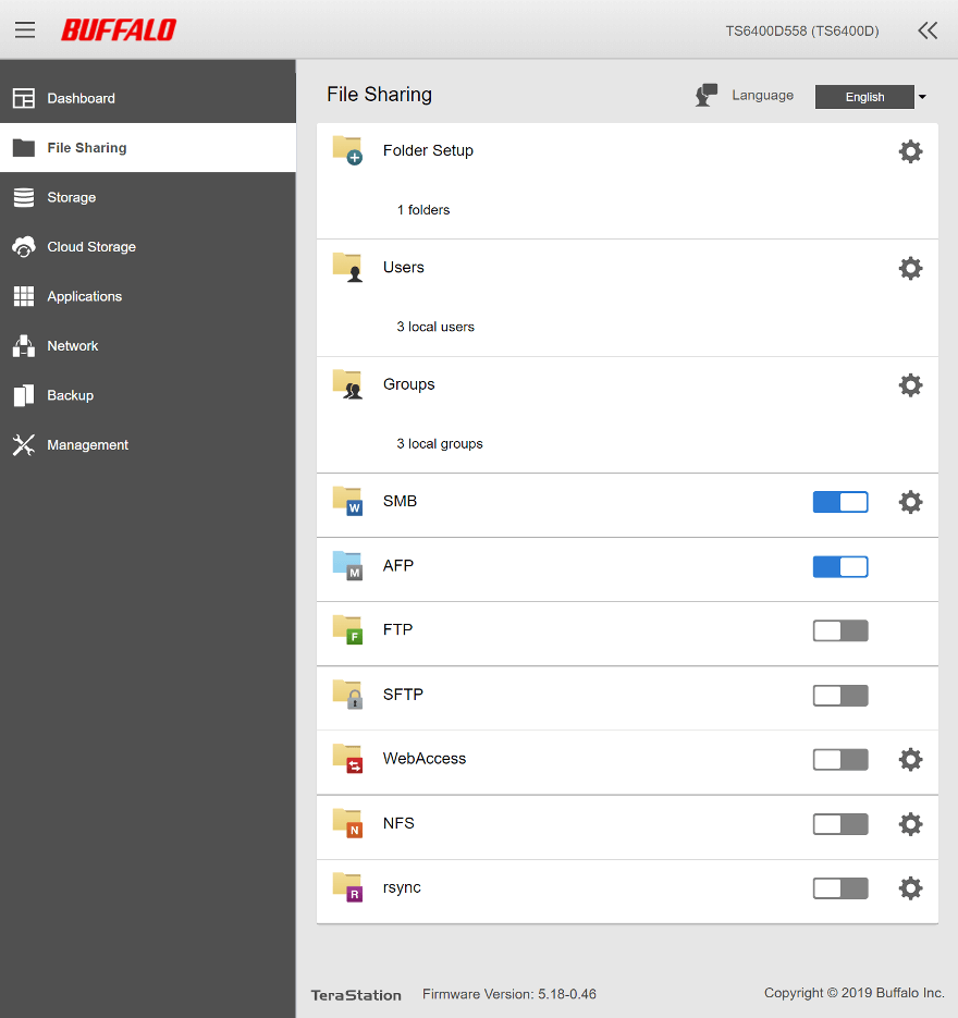 Buffalo NAS file sharing 1