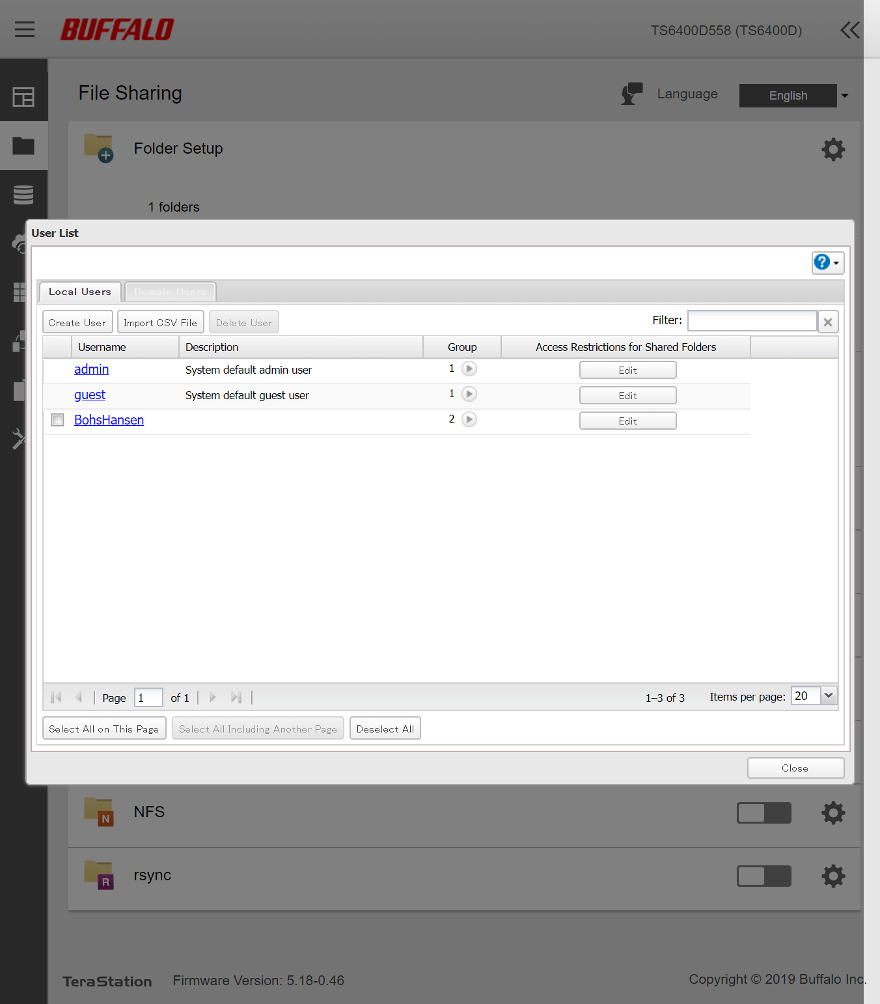 Buffalo NAS file sharing 4