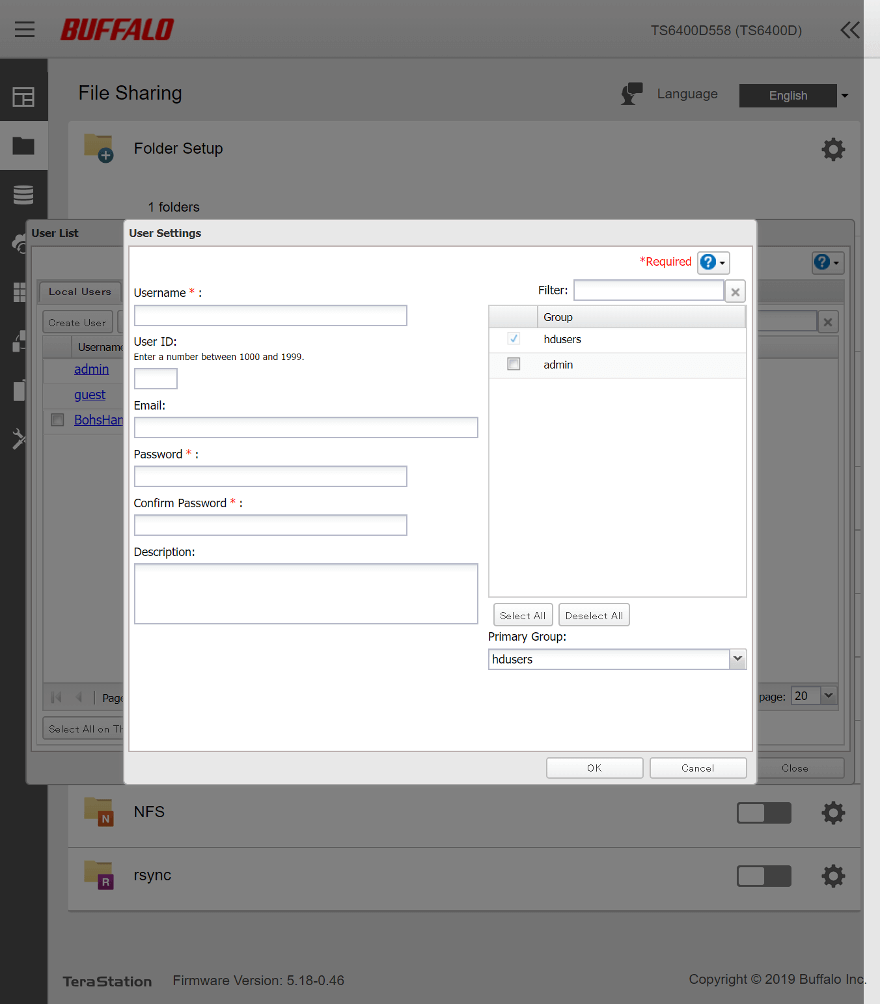 Buffalo NAS file sharing 5