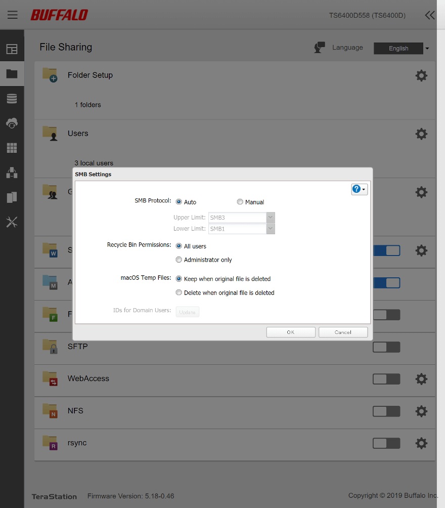 Buffalo NAS file sharing 7