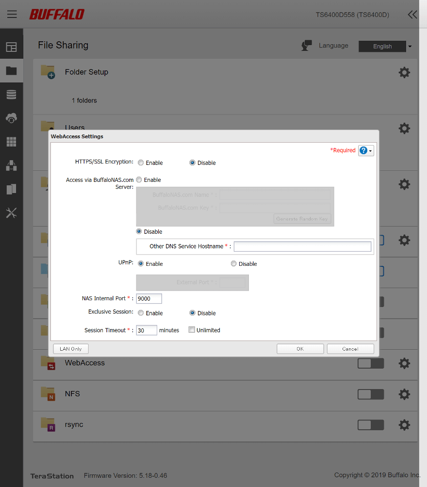 Buffalo NAS file sharing 8