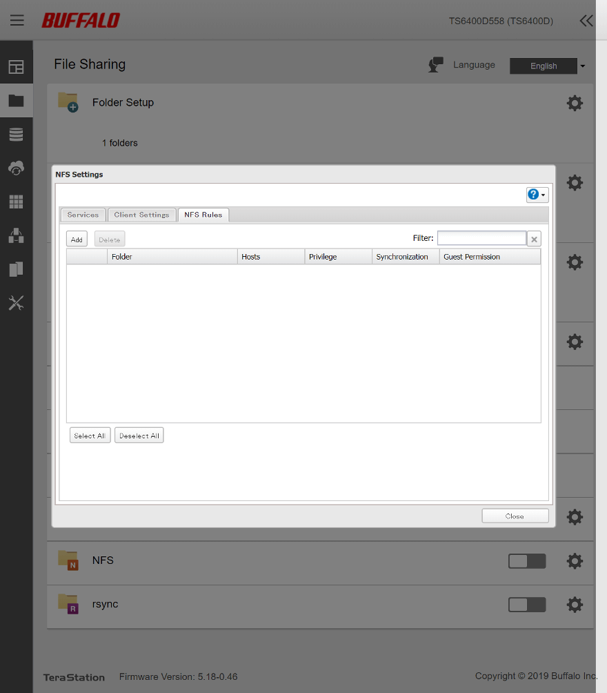 Buffalo NAS file sharing 9